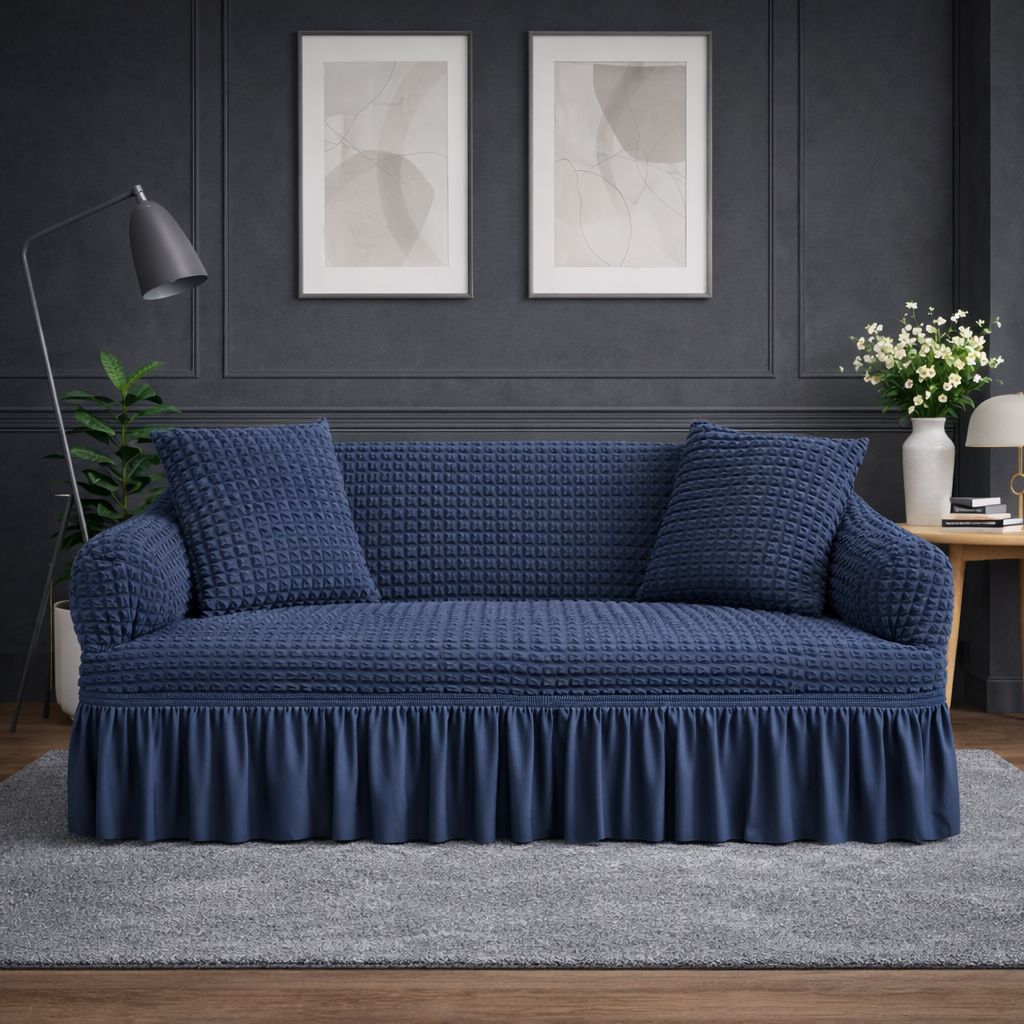 TURKISH BUBBLE SOFA COVER (BLUE)