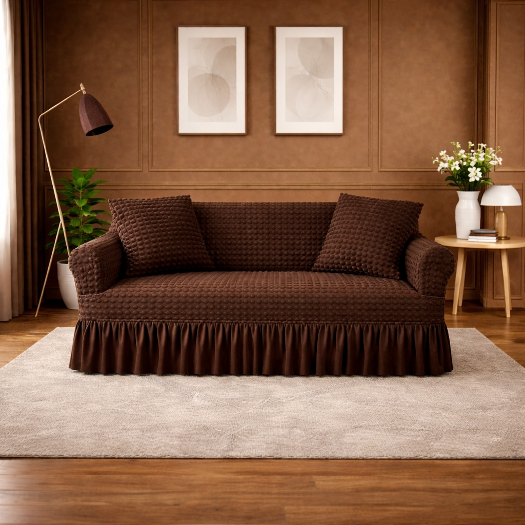 TURKISH BUBBLE SOFA COVER (BROWN)