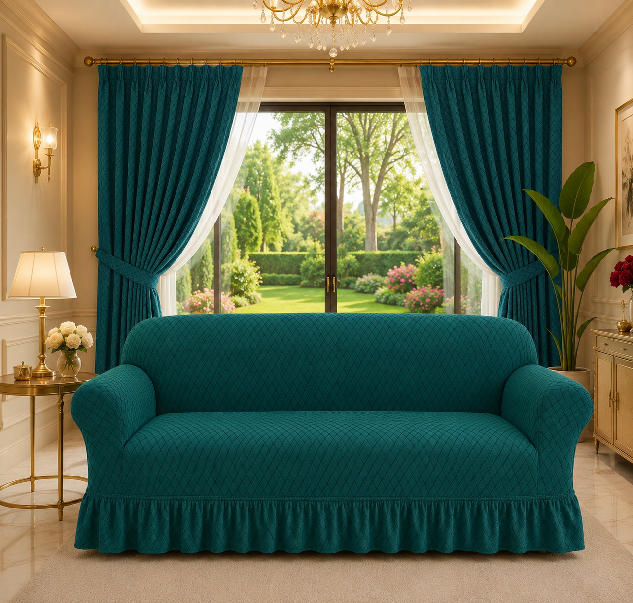 BUTTERFLY FABRIC SOFA COVER (ZINC)