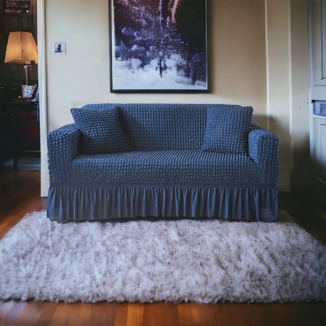 Turkish Bubble Sofa Cover (Blue)