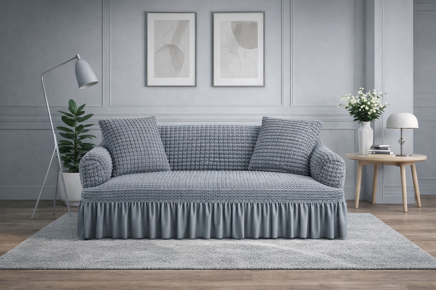 TURKISH BUBBLE SOFA COVER (GREY)