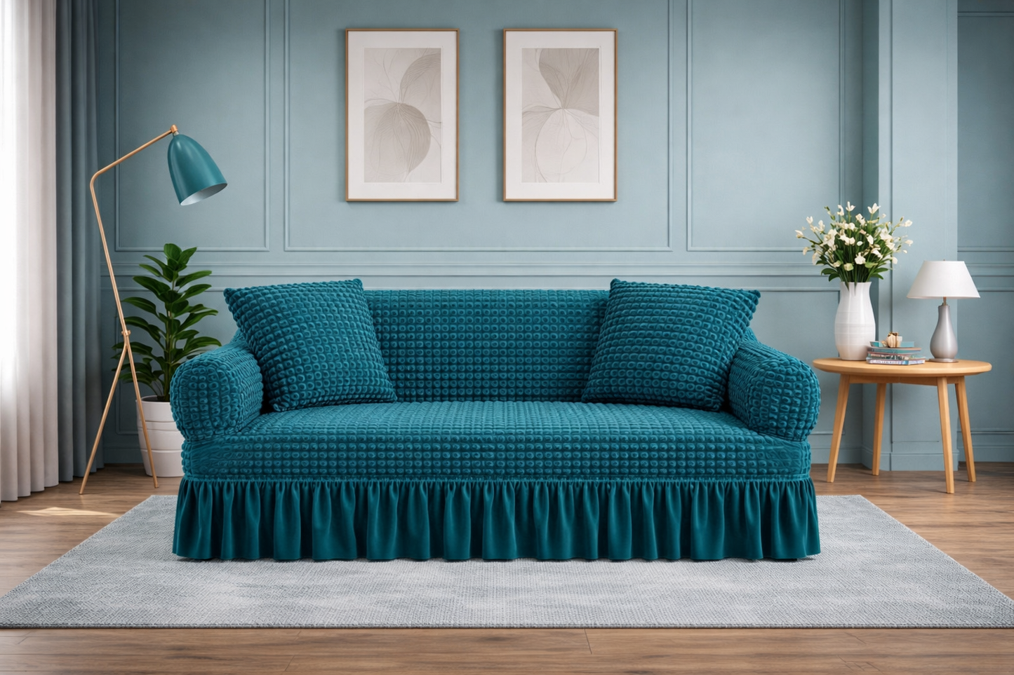 TURKISH BUBBLE SOFA COVER (GREEN)