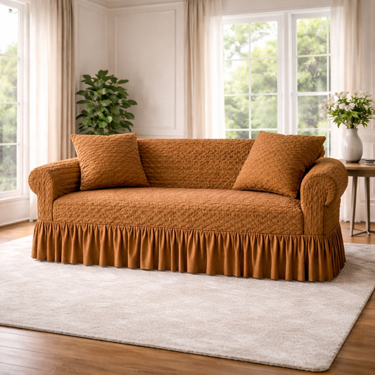 BUTTERFLY FABRIC SOFA COVER (COPPER)