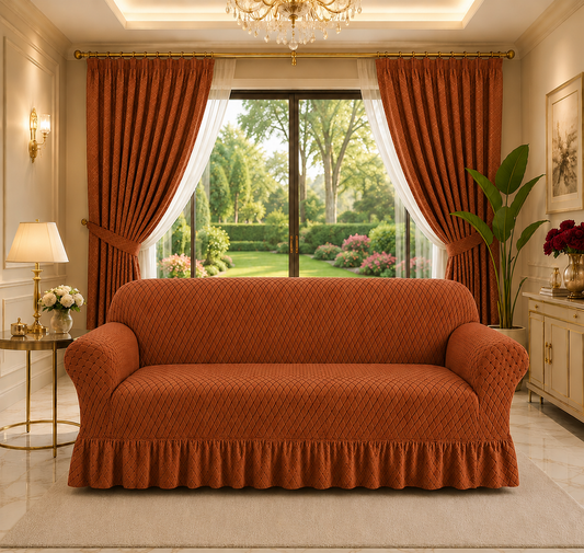 BUTTERFLY FABRIC SOFA COVER (COPPER)