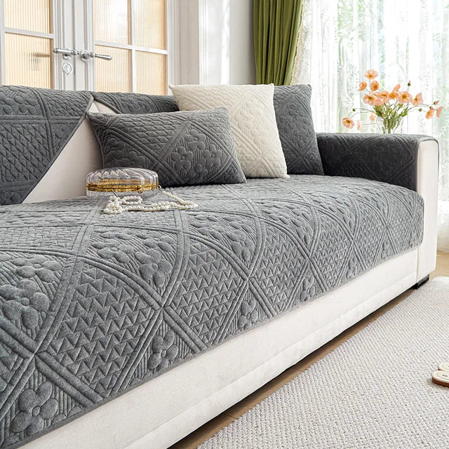 MAT ULTRASONIC SUPER SOFT SOFA COVERS GREY