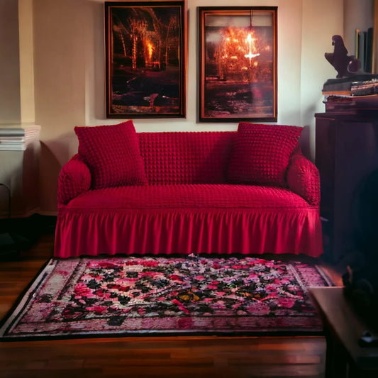 Turkish Bubble Sofa Cover (Red)