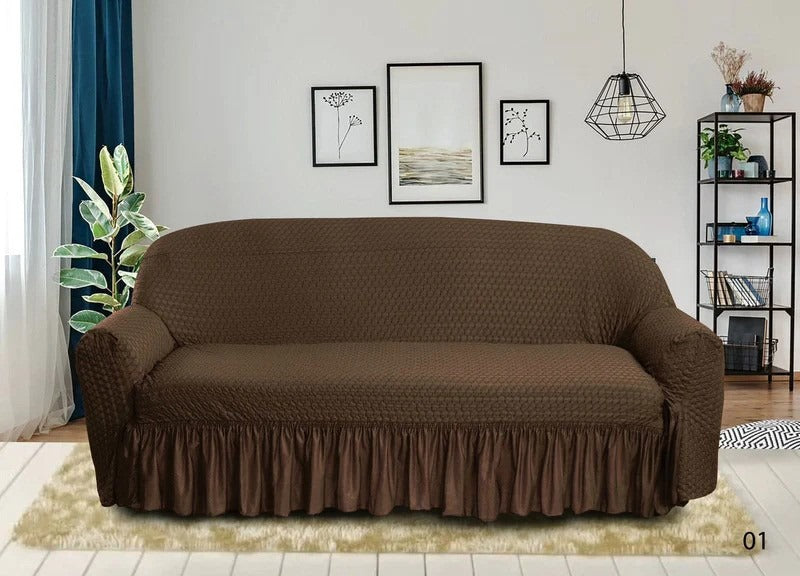 Butterfly Fabric Sofa Cover (Brown)