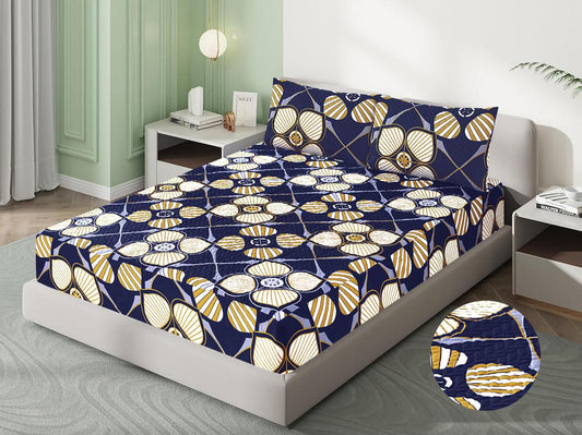 Mat Printed Quilted Ultrasonic 100% Waterproof Fitted Bed Sheet With Pillow