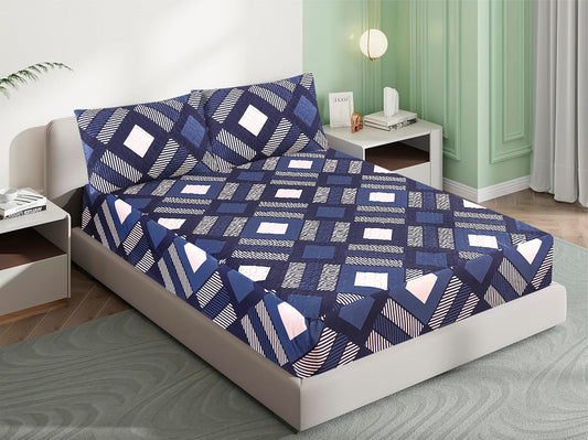 Mat Printed Quilted Ultrasonic 100% Waterproof Fitted Bed Sheet With Pillow