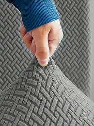 Strip Jacquard Sofa Cover (Grey)