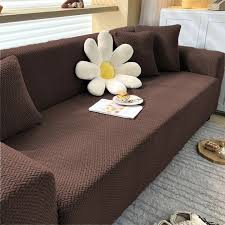 Strip Jacquard Sofa Cover (Brown)